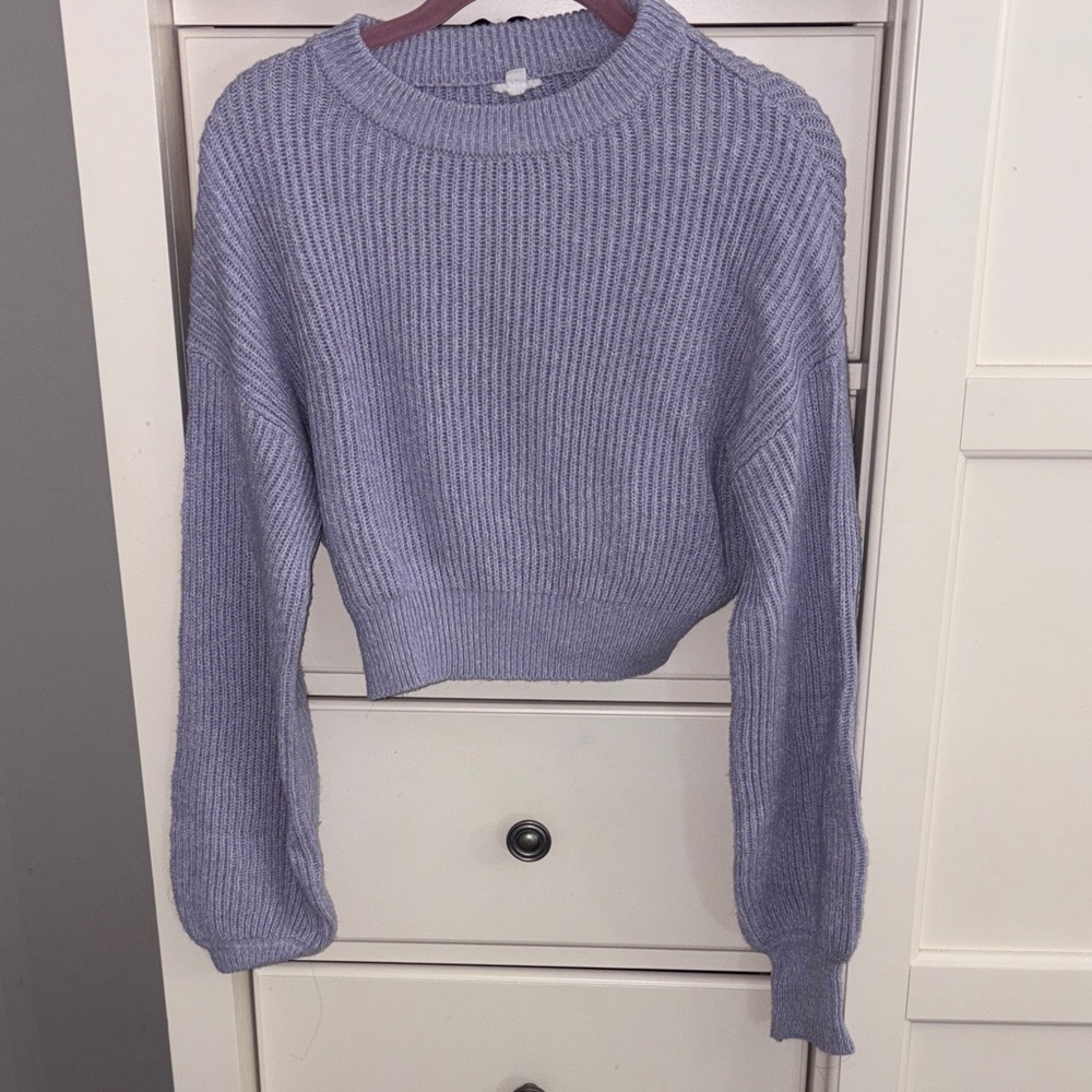 Garage Lilac Ribbed Crew Neck Sweater